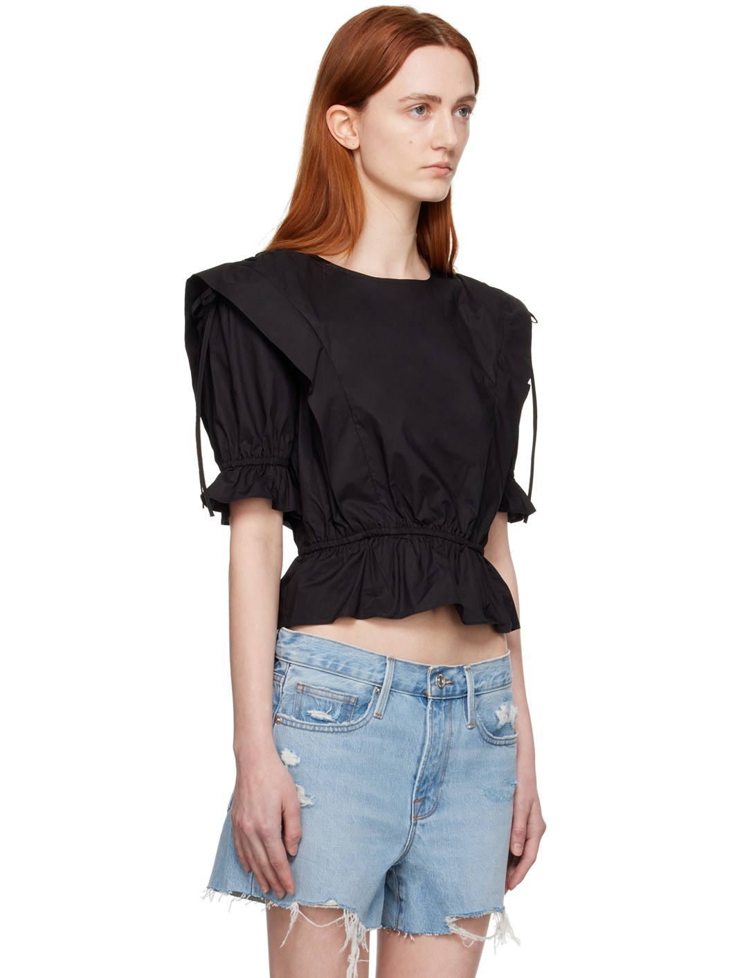 Black Ruched Blouse - 2