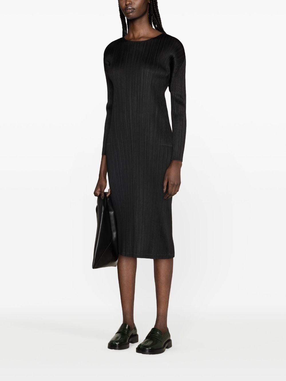 September plissÃ©-satin midi dress - 2