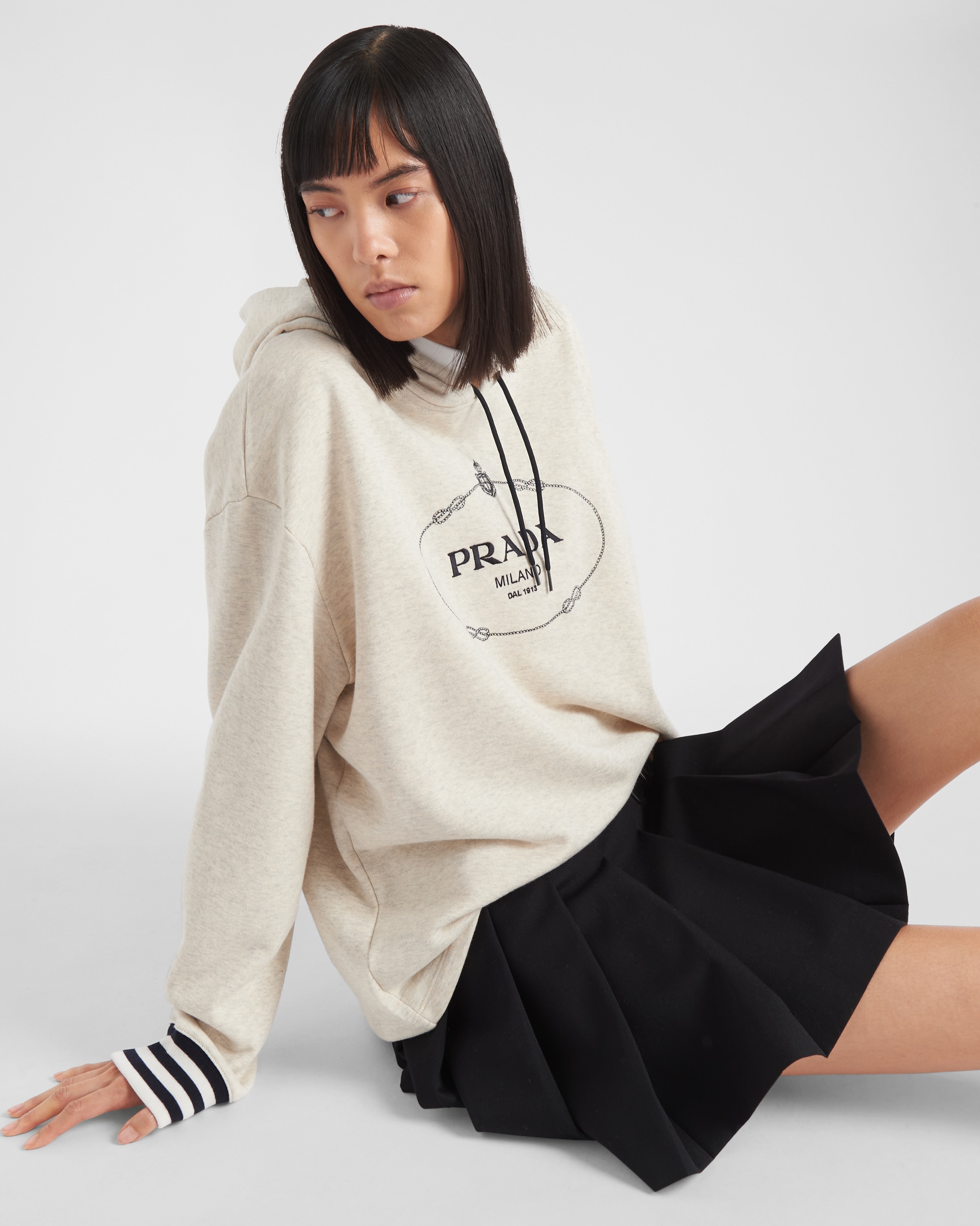 Oversized cotton fleece hoodie - 4