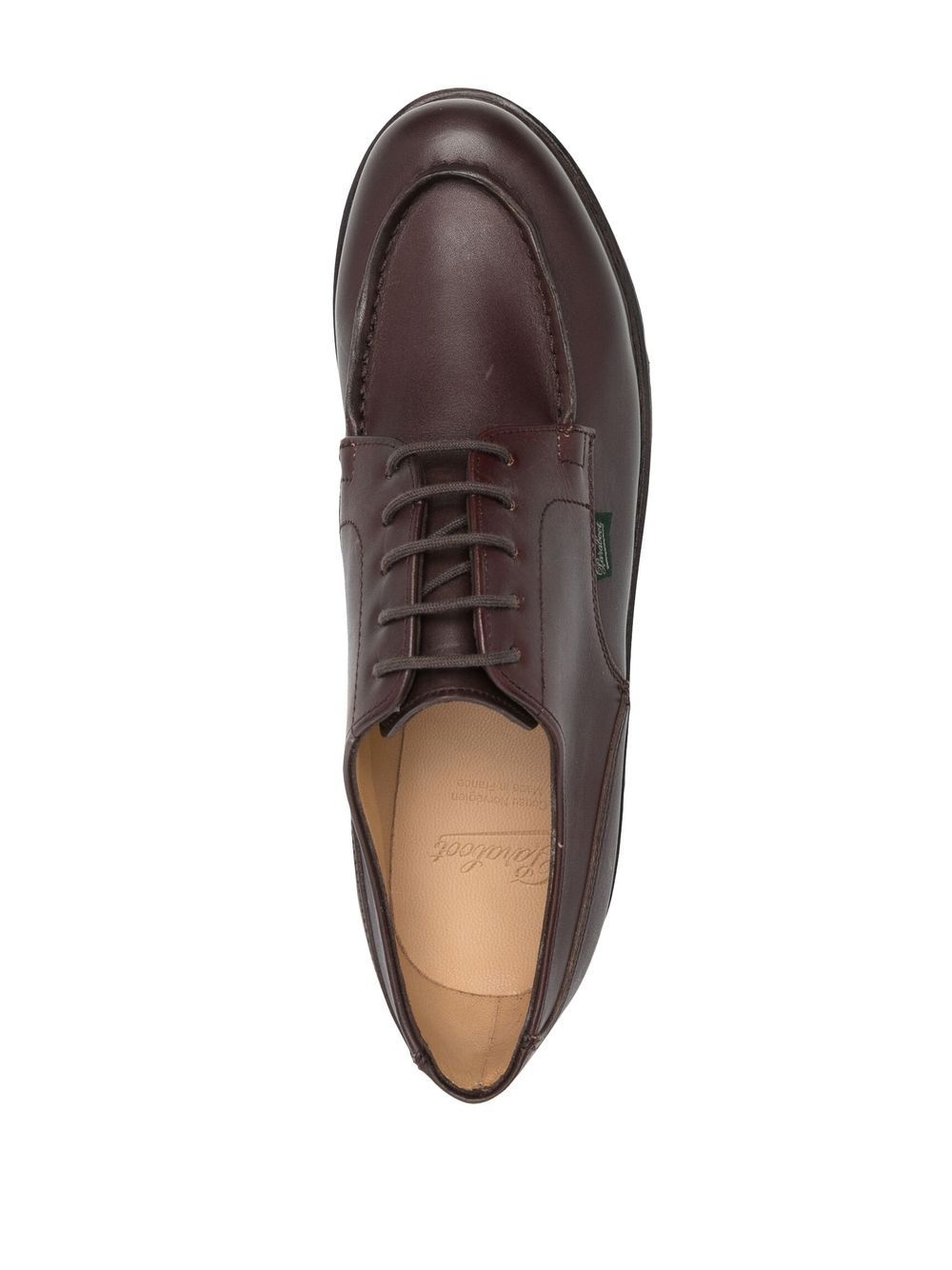 logo-patch leather derby shoes - 4