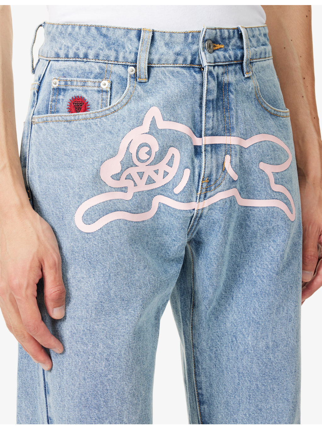 Running Dog Straight-Leg Denim Jeans - 5