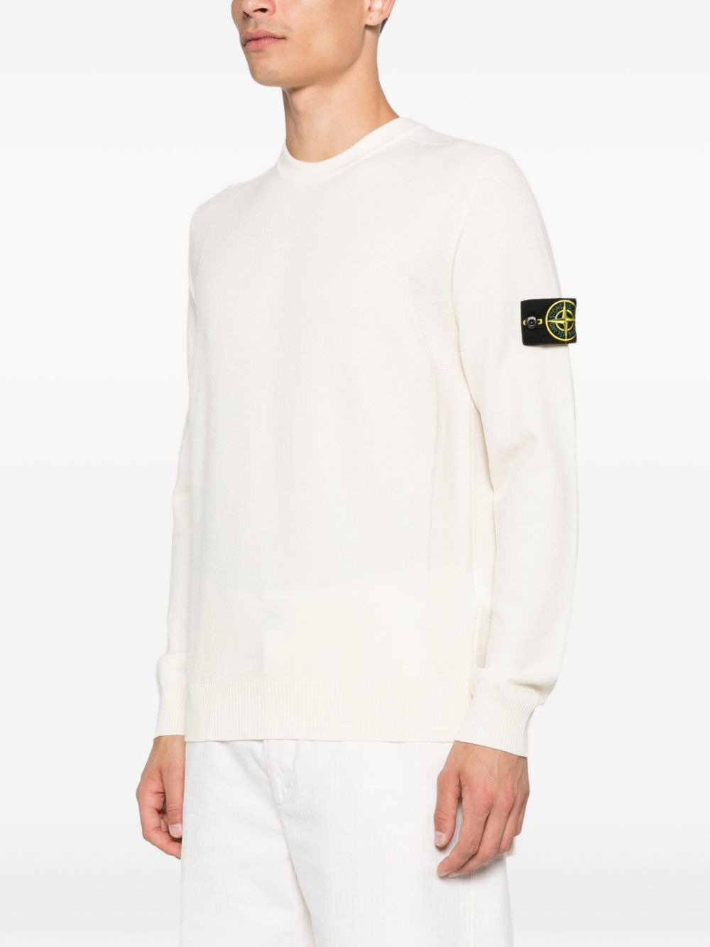 logo-patch crew-neck sweater - 3