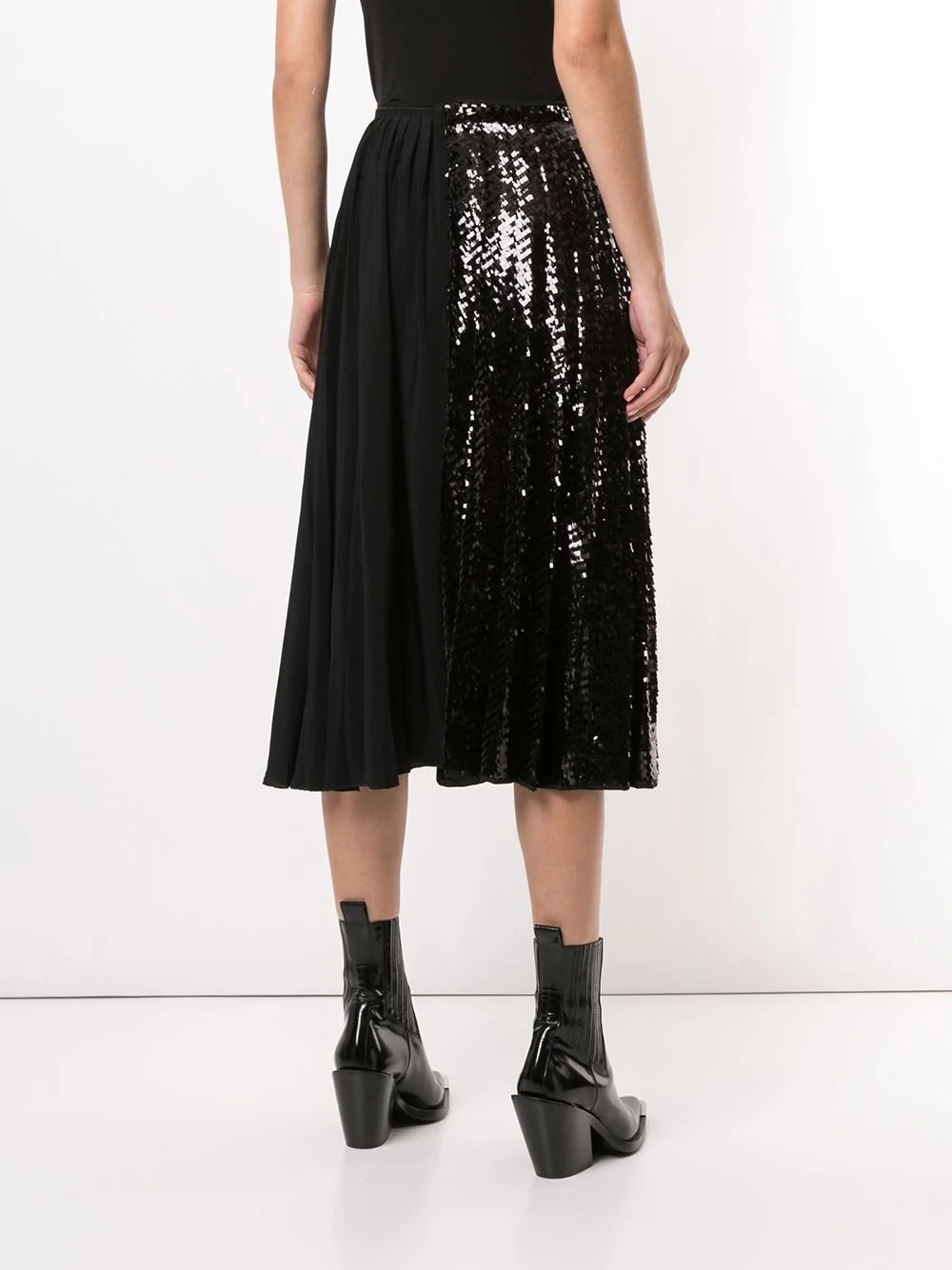 sequin panel pleated skirt - 4