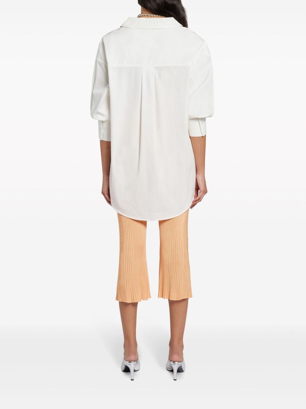ribbed-panel cropped trousers - 4