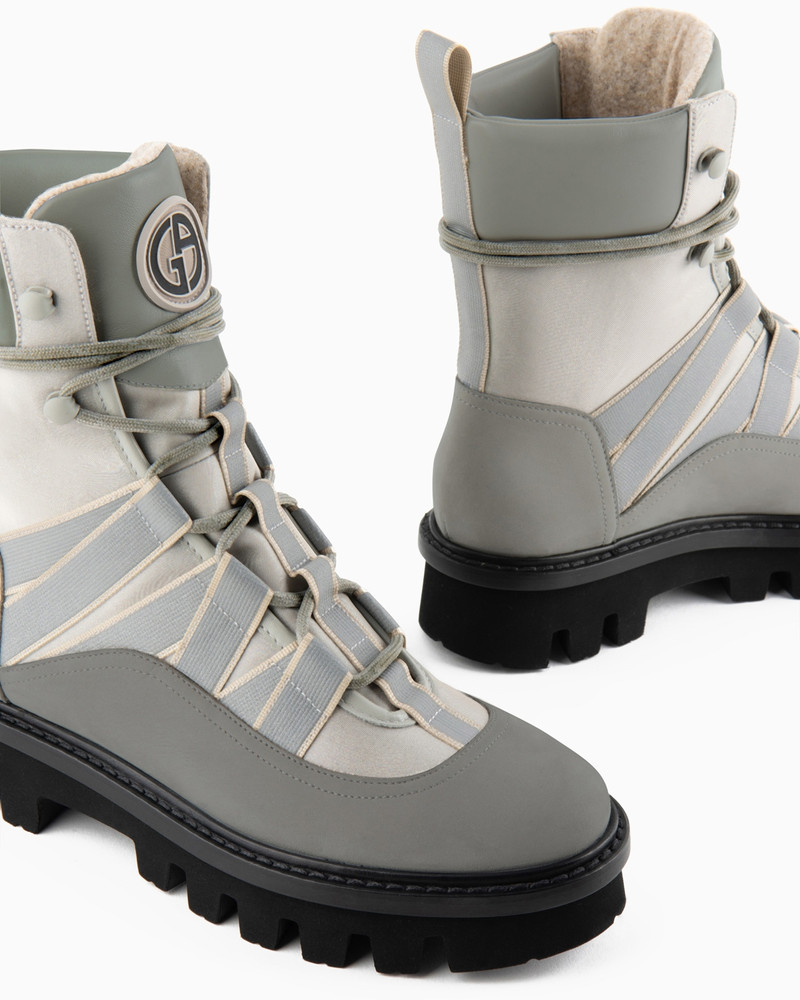 GIORGIO ARMANI GIORGIO ARMANI NEVE LACE-UP ANKLE BOOTS IN NUBUCK, TECHNICAL FABRIC AND NAPPA LEATHER outlook