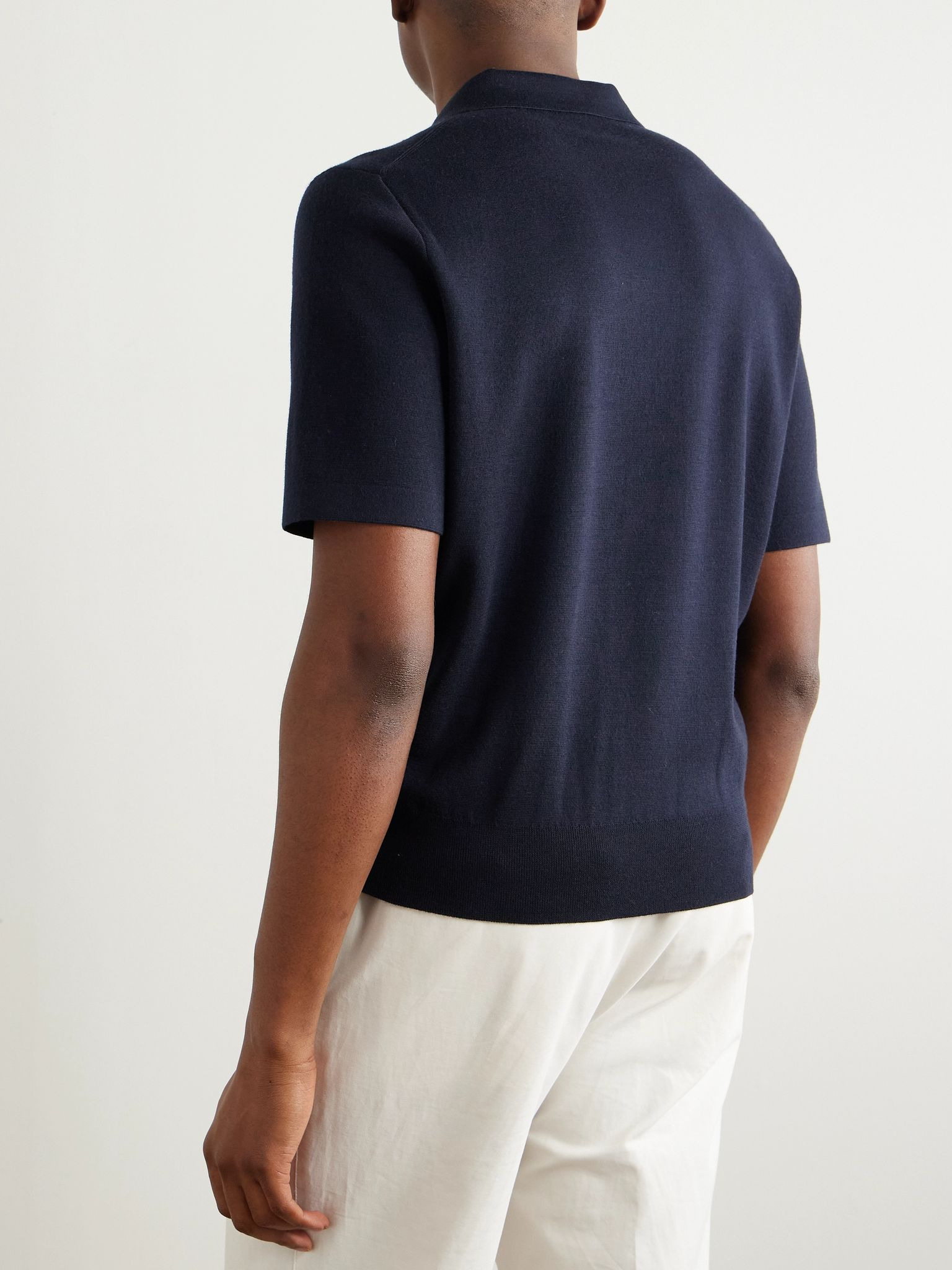 Wish® Wool Polo Shirt Navy - 3