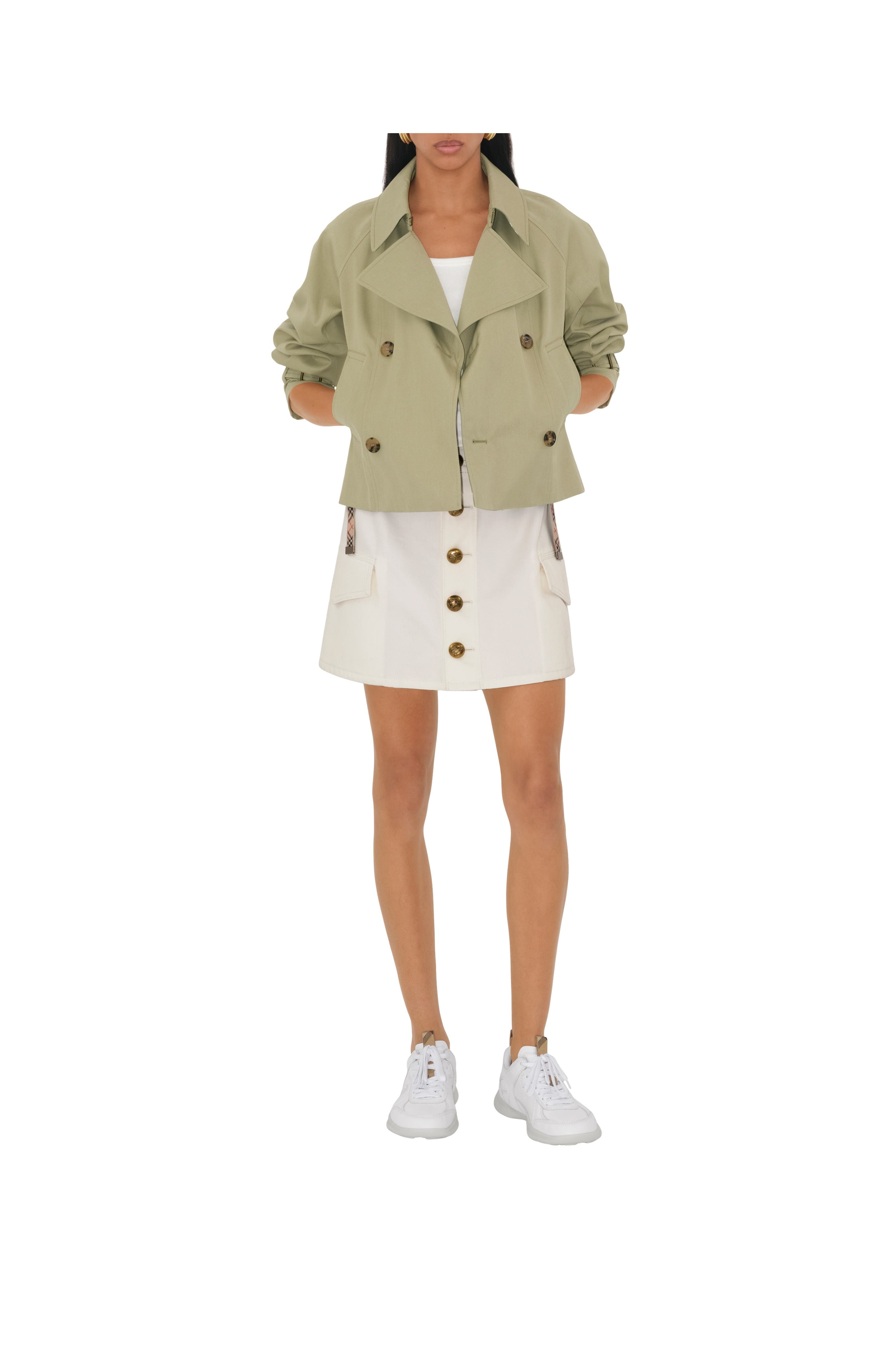 burberry Leather Matrix Sneakers in Optic White at Nordstrom - 7