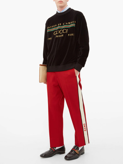 GUCCI Logo-embroidered cotton-blend sweatshirt outlook