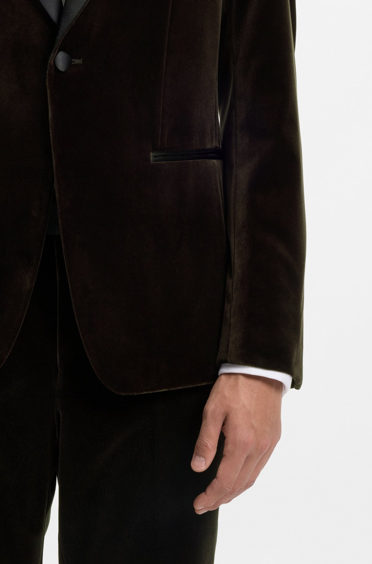 SLIM-FIT TUXEDO JACKET IN COTTON VELVET - 6