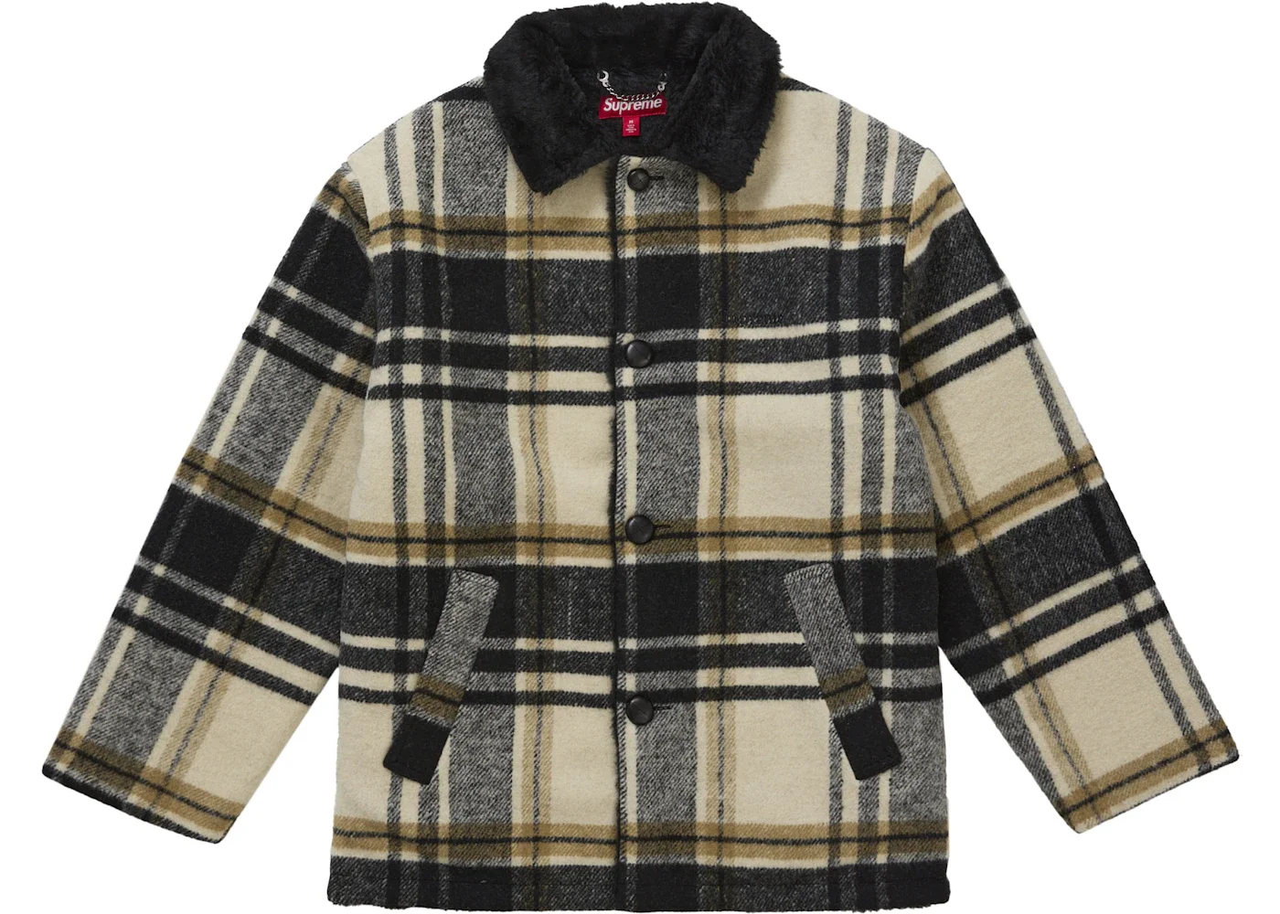 Supreme Plaid Car Coat Cream - 1
