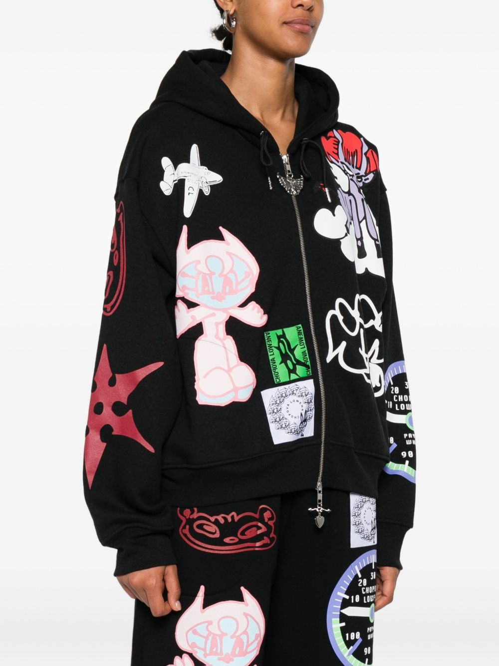 Flying High graphic-print zip-up hoodie - 3