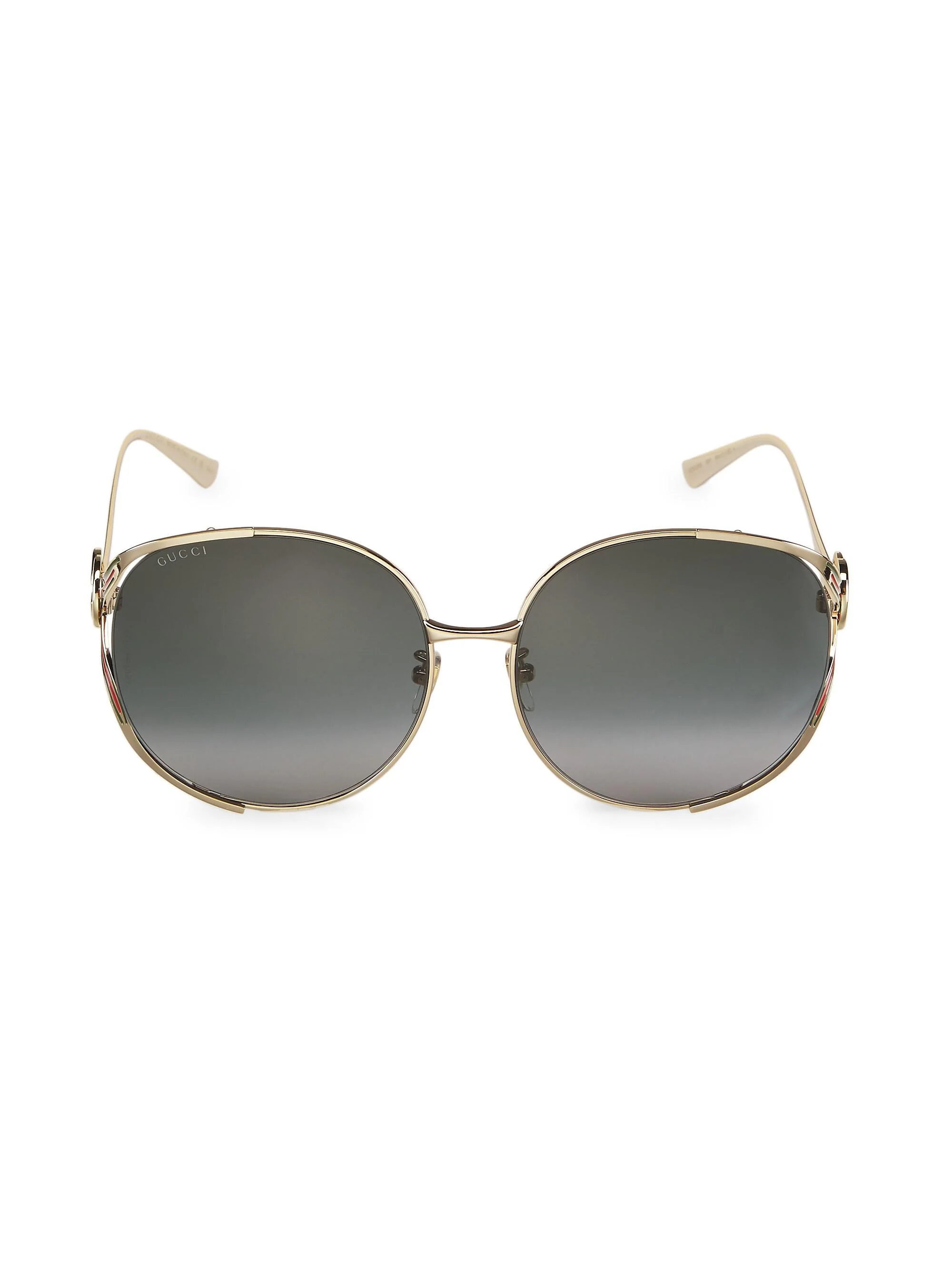 Women's Fork 63MM Round Sunglasses - Gold Grey - 1