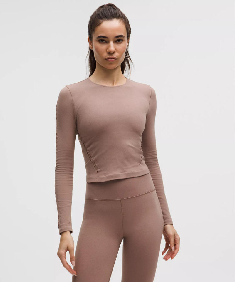 RevealKnit Eyelet Crewneck Long-Sleeve Shirt 1