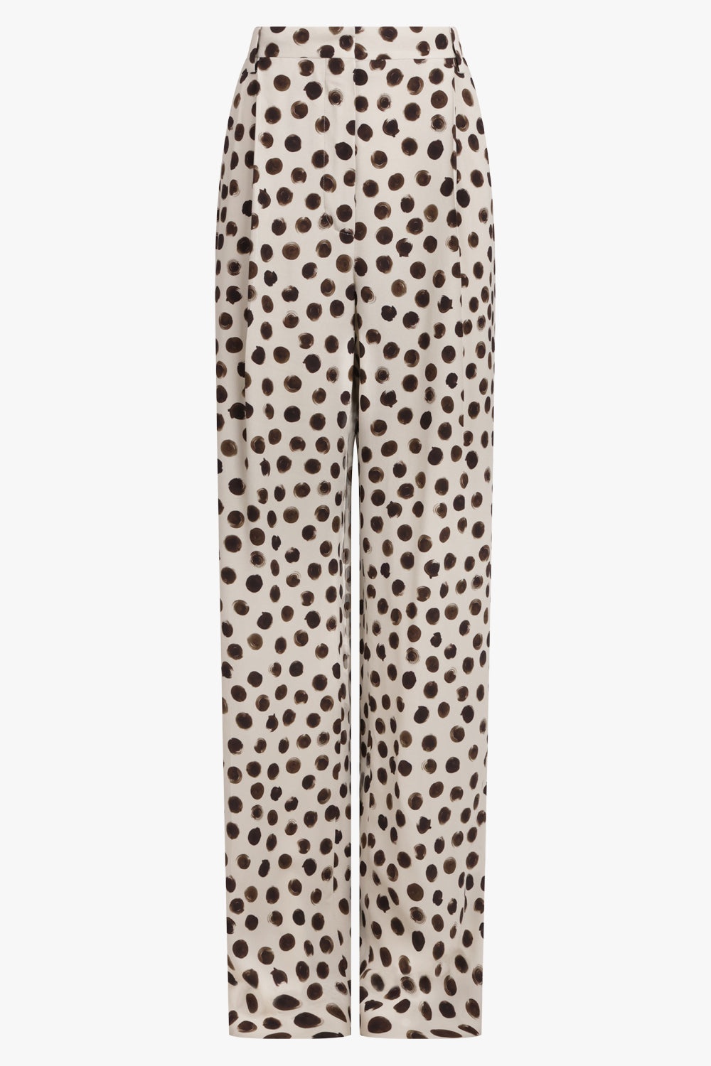 PORTER POLKA DOT PRINT STRAIGHT LEG PANT | ECRU/BROWN - 1