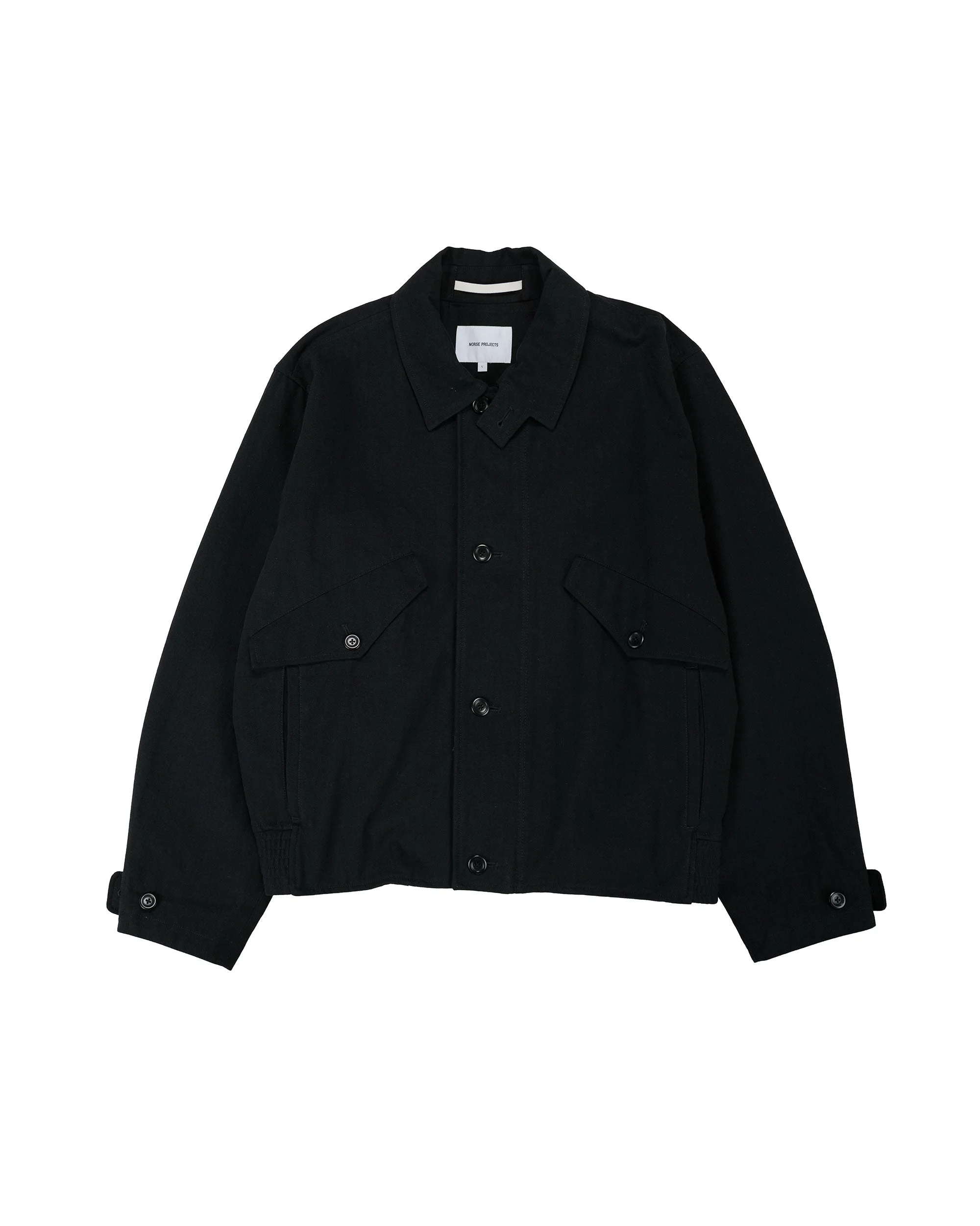 Vandel Herringbone Twill Flight Jacket All Black - 1
