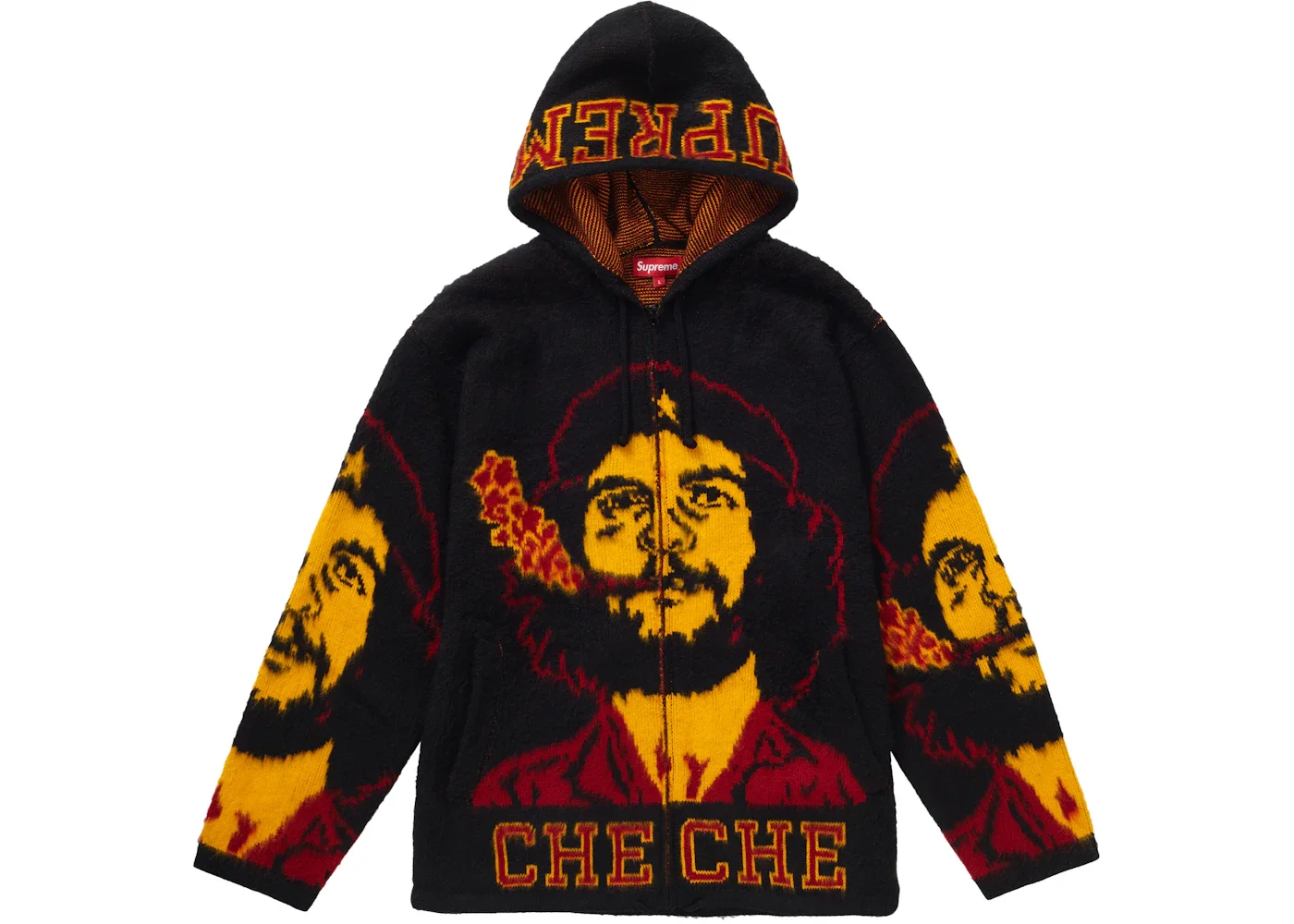 Supreme Che Hooded Zip Up Sweater Black - 1