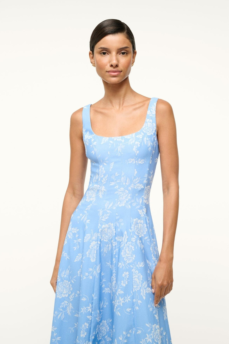 STAUD STAUD WELLS DRESS BLUE ROSE - R25R2188TJ-BURS | REVERSIBLE