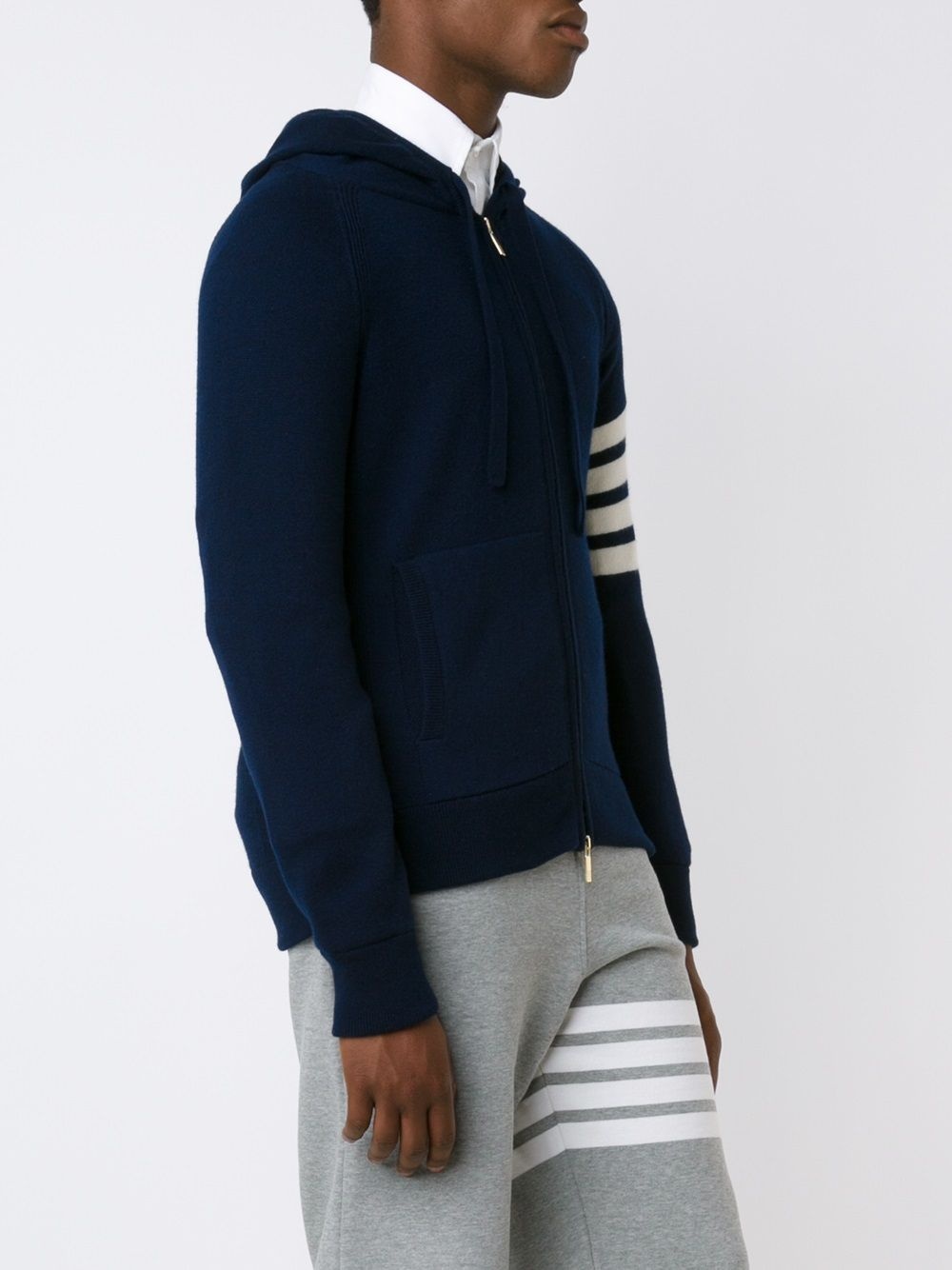 knitted zip hoodie - 3