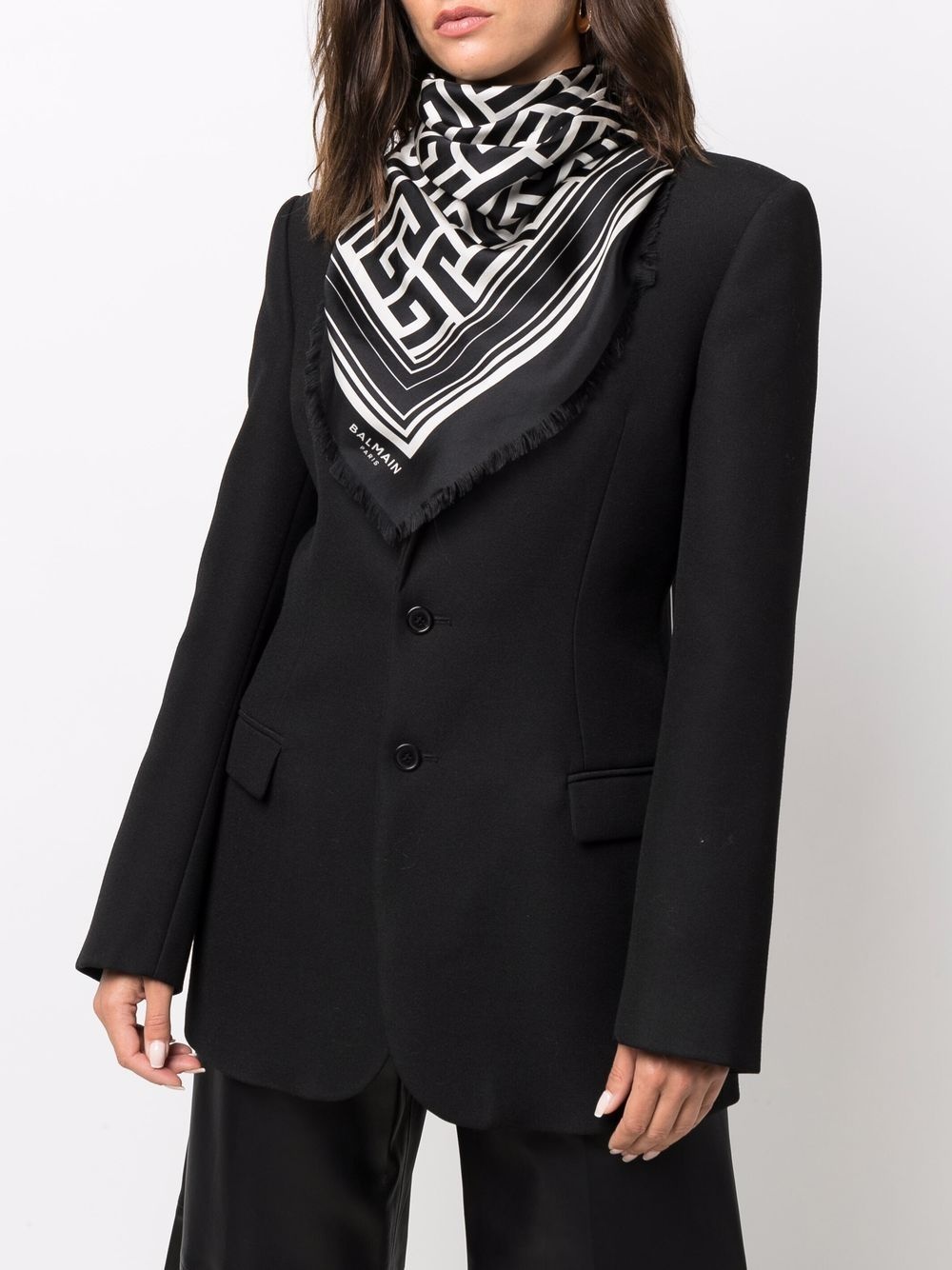 monogram pattern foulard scarf - 2