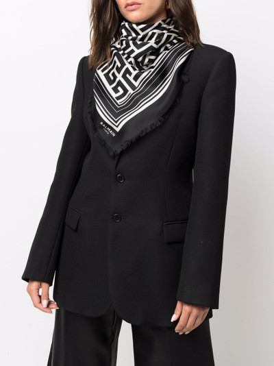 Balmain monogram pattern foulard scarf outlook