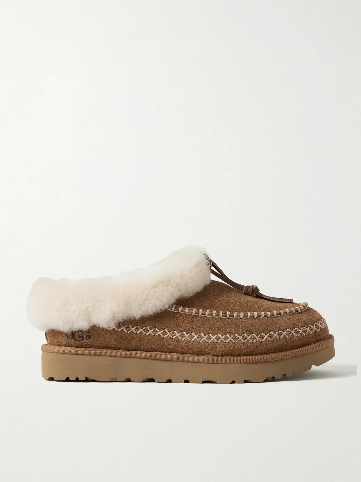 Tasman Alpine Embroidered Shearling Slippers - 1