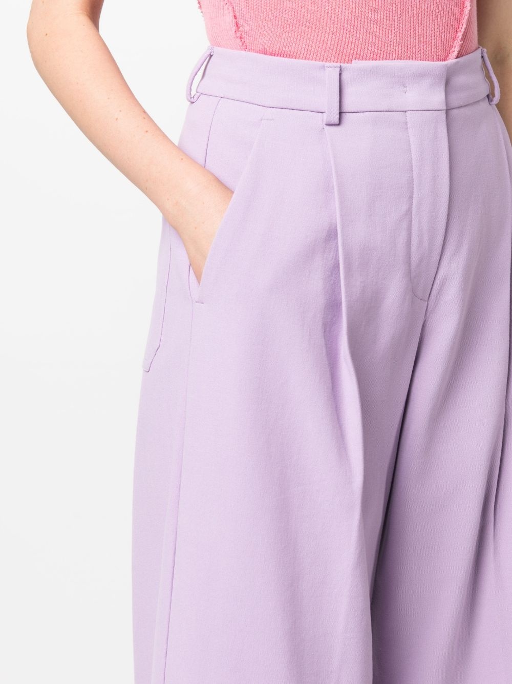 high-waisted wide-leg trousers - 5