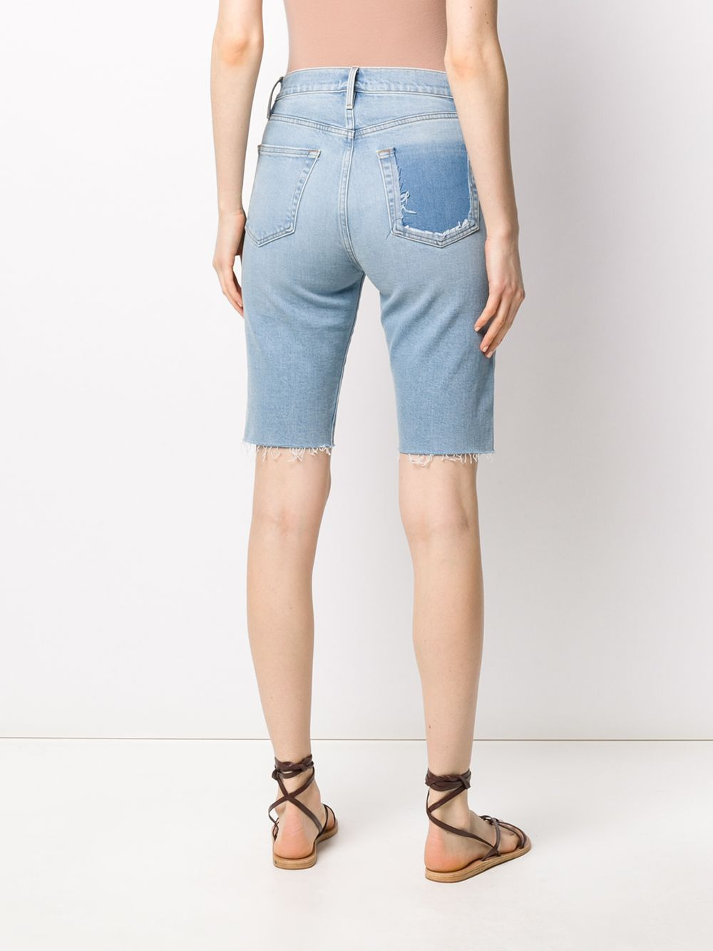 faded denim shorts - 4