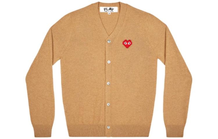 COMME des GARCONS PLAY Cardigan Invader Emblem 'Camel' AZ-N084-051-3 - 2
