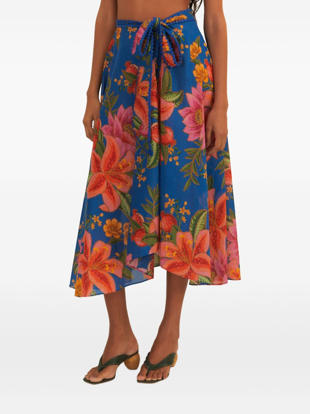 floral wrap midi skirt - 4