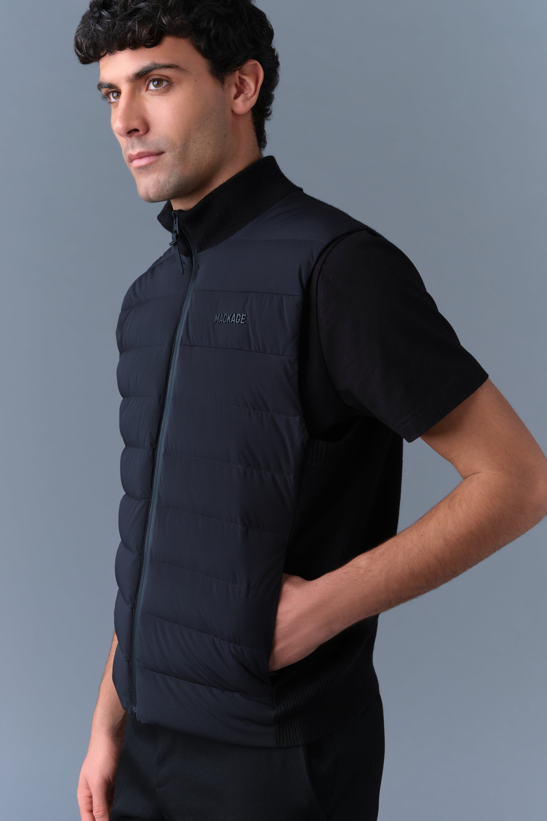 JACOB Rib Knit Light Down Vest - 5