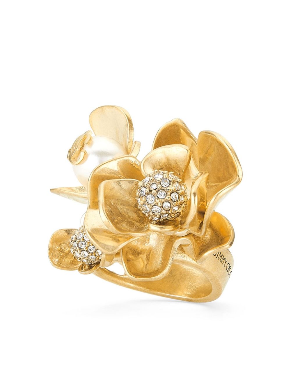 Petal crystal-embellished ring - 3