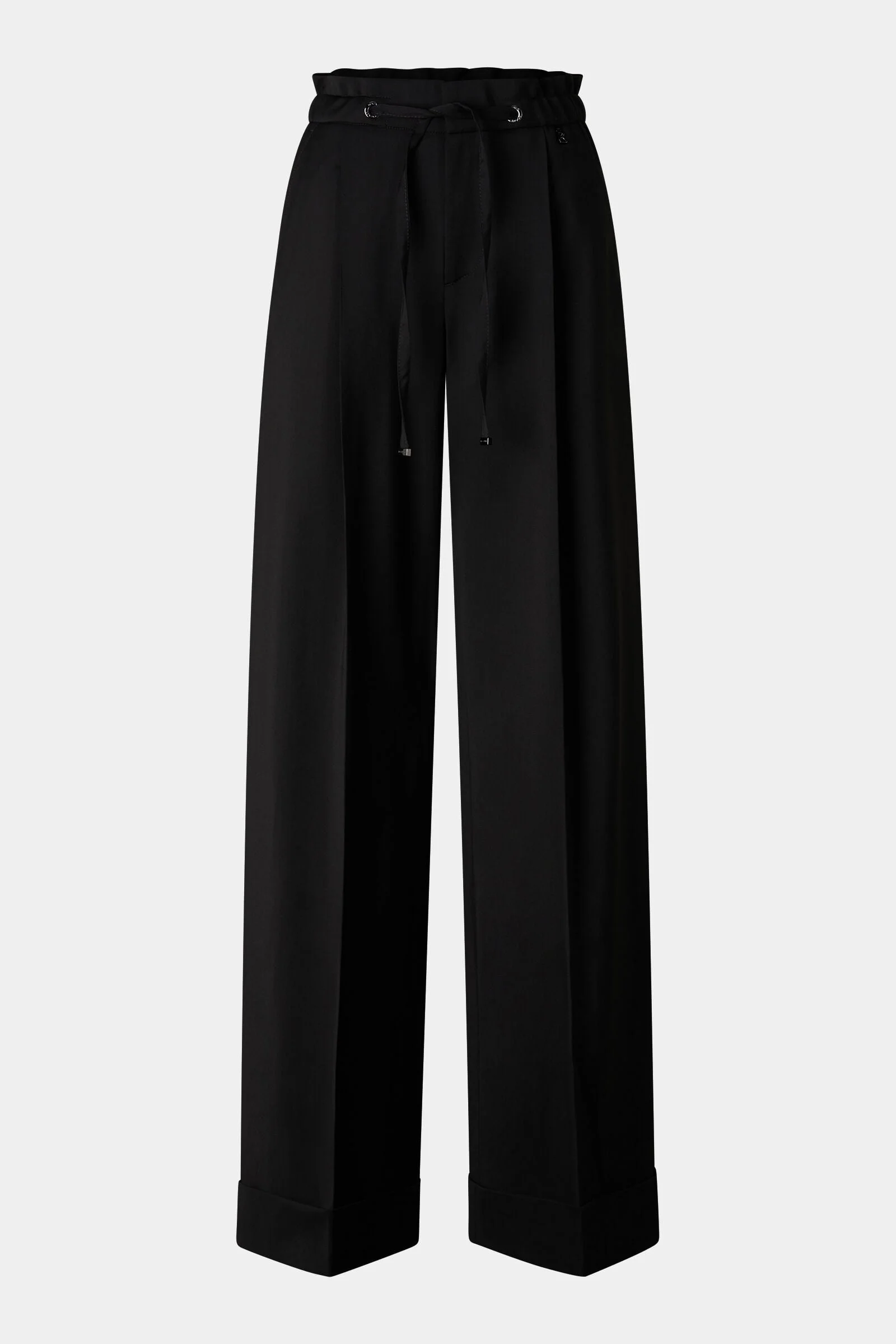 Elfy Virgin Wool Pleated Pants in Black - 1