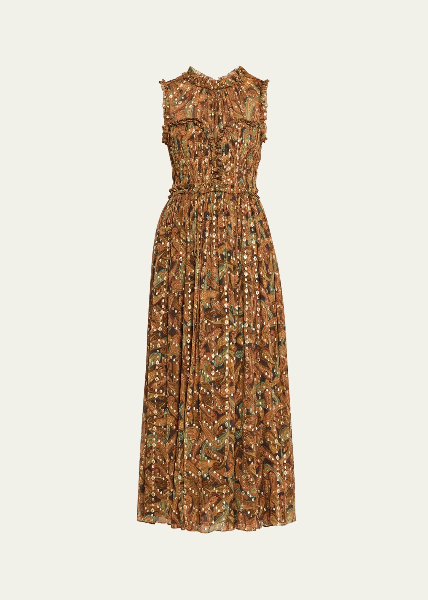 Kasia Paisley Ruffled Maxi Dress - 1