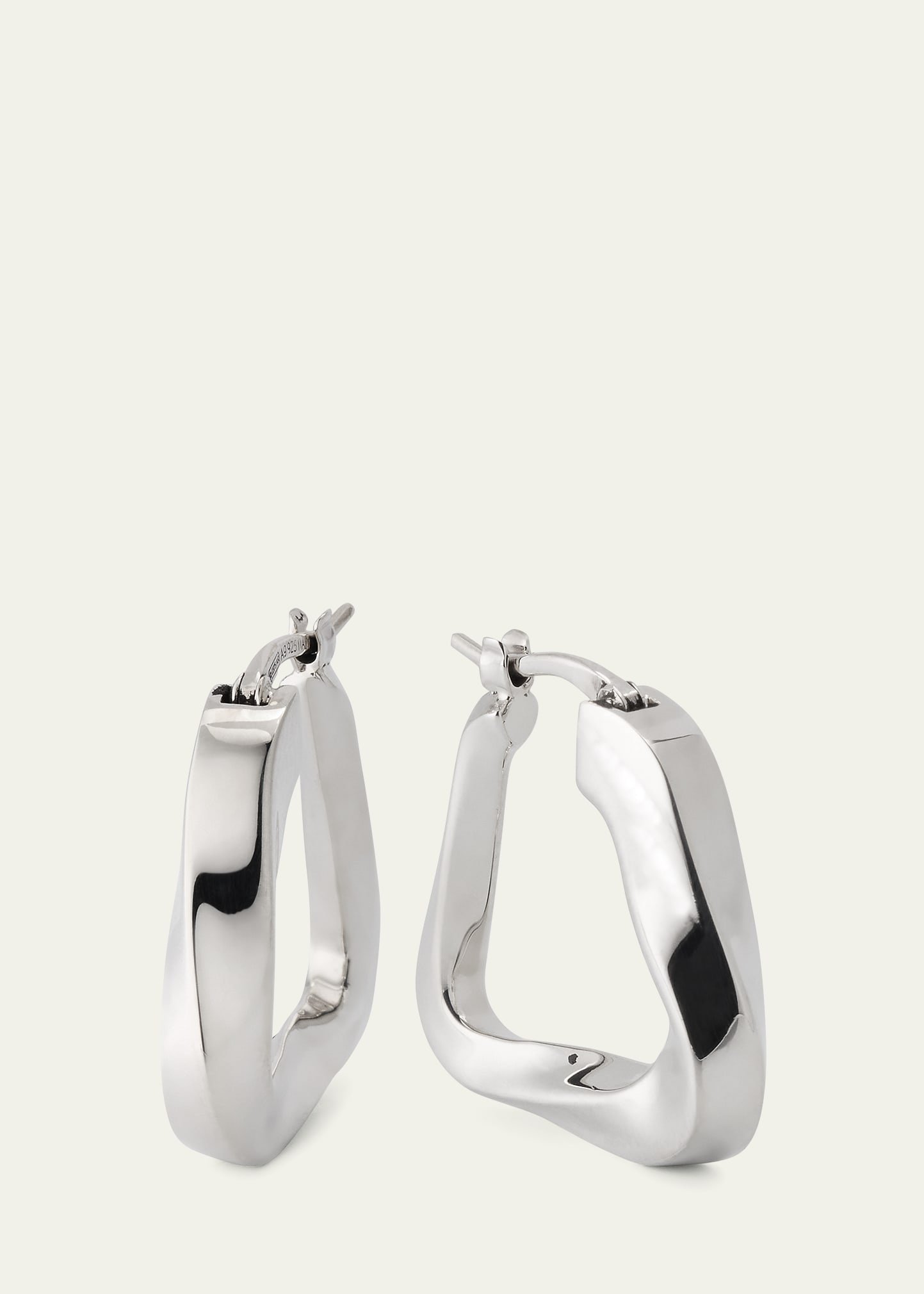 Sterling Silver Twisted Hoop Earrings - 3