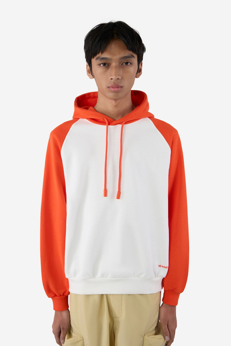 BICOLOR HOODIE / dust & red 1