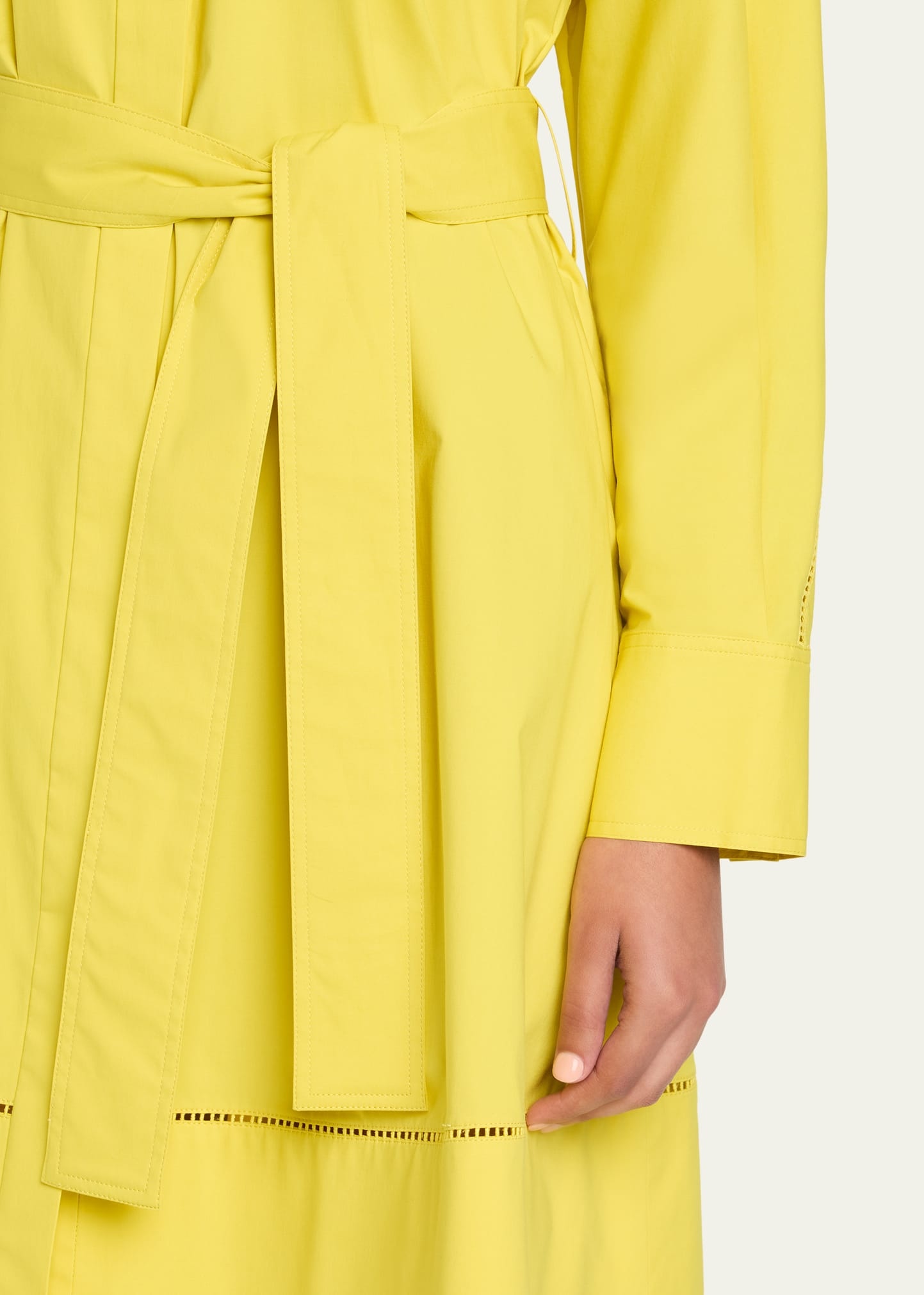 Sammy Belted Ladder Stitch Poplin Dress - 5