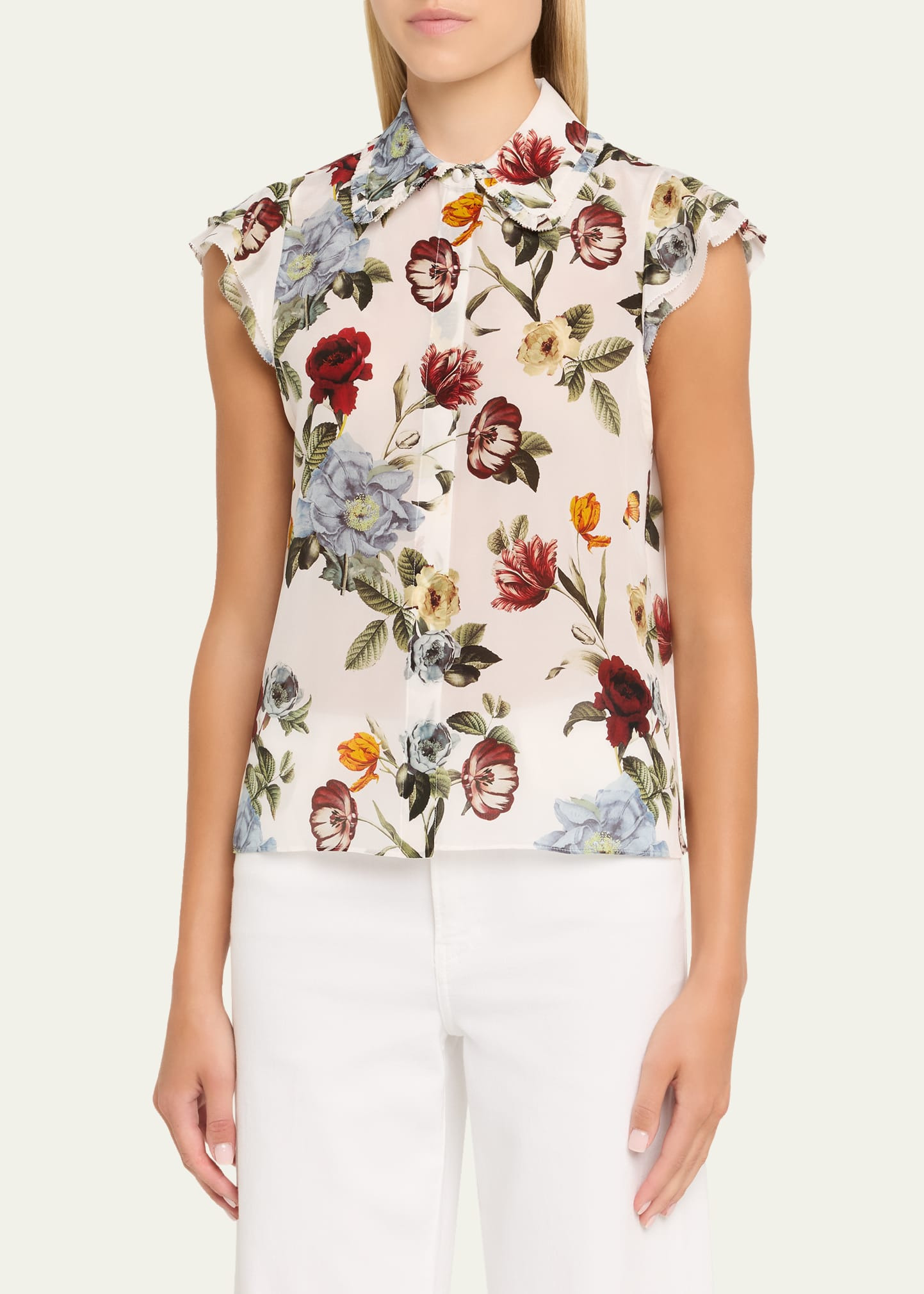 Martel Flutter-Sleeve Blouse - 4