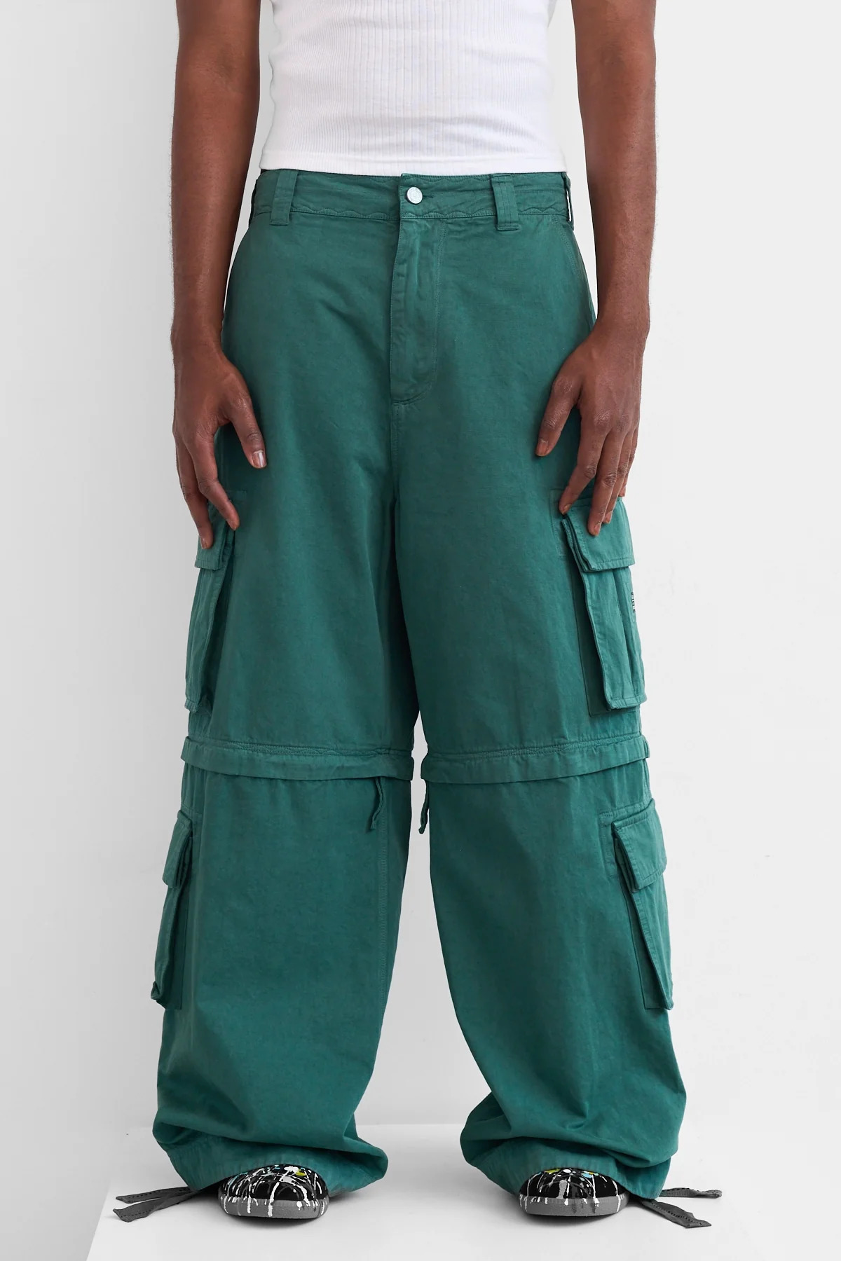 ERL Zip-Off Cargo Pants Green - 2