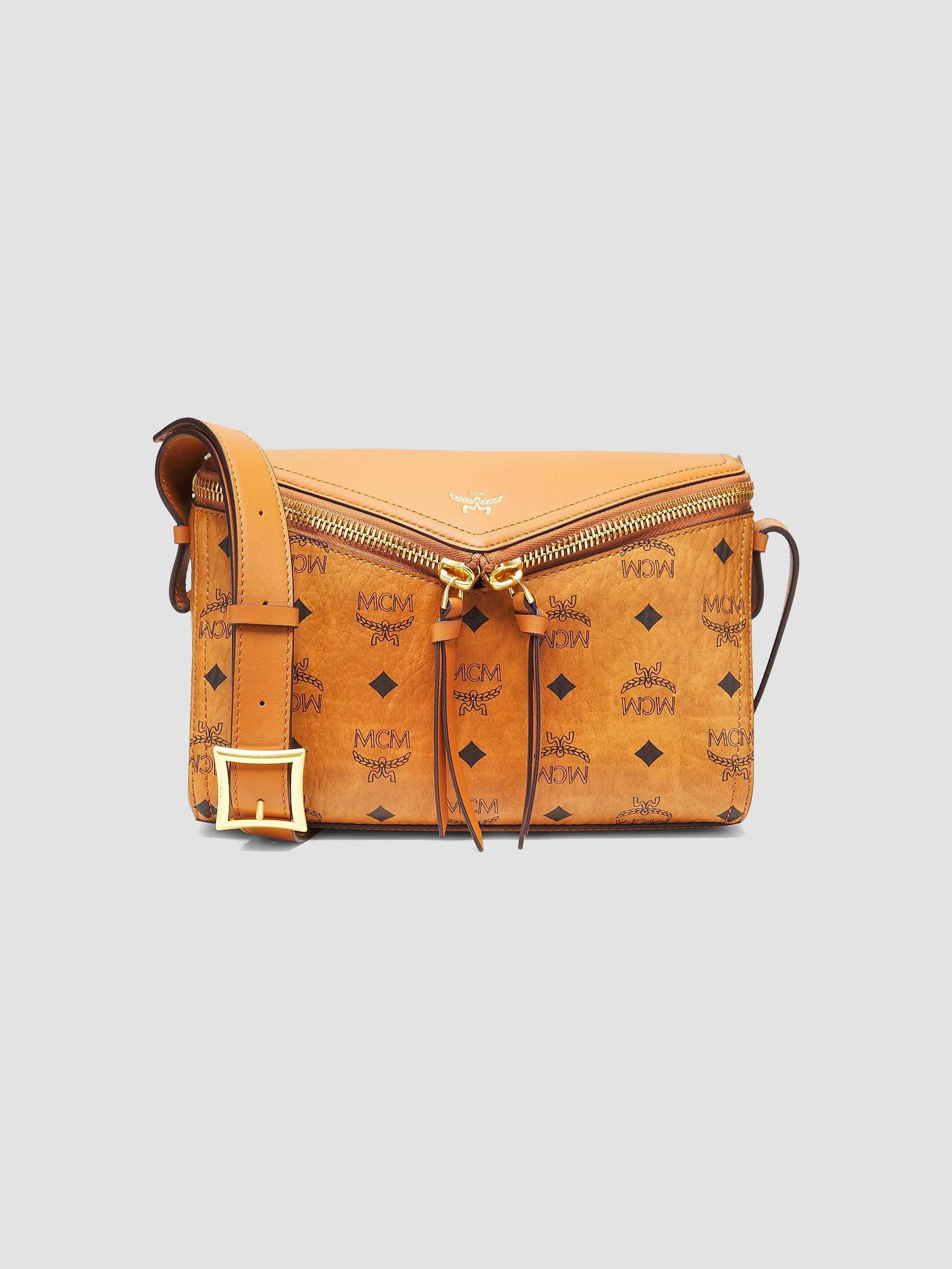 Women's Diamant 3D Small Faux-Leather Shoulder Bag - Cognac - 1