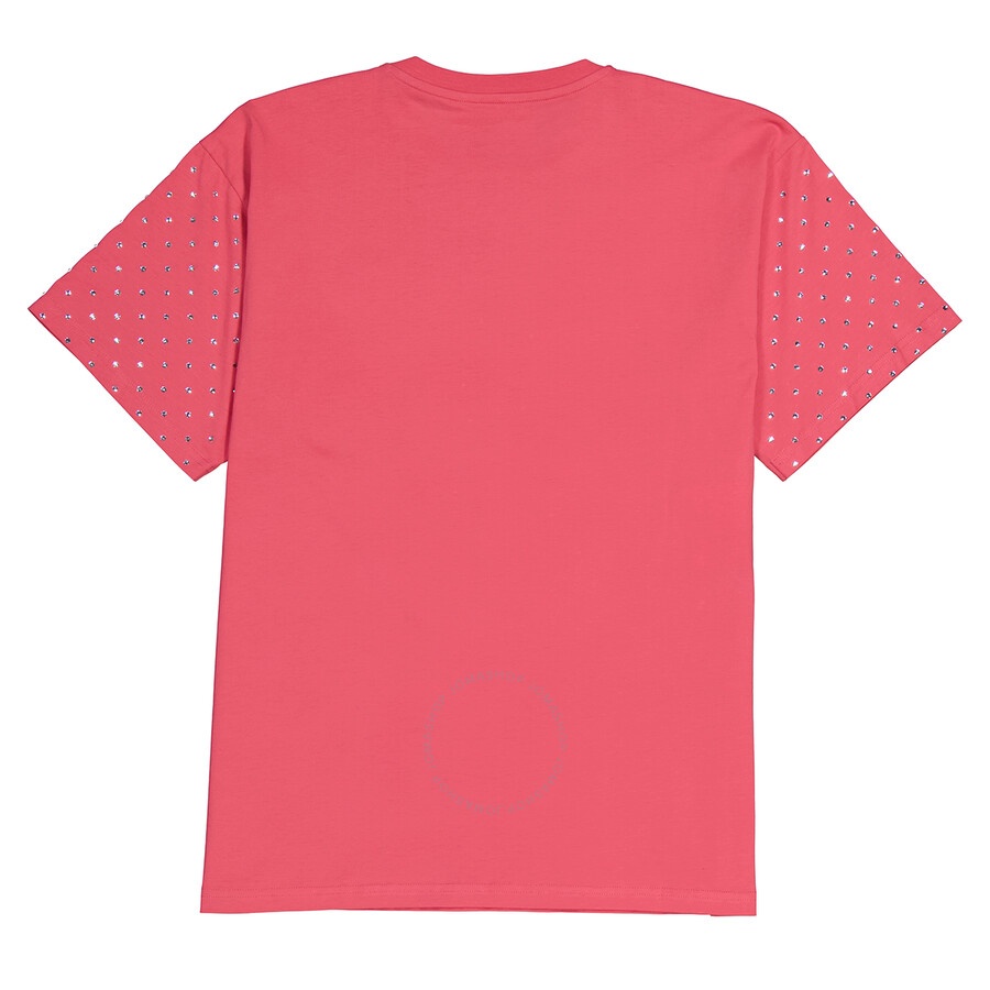 Moschino Fuschia Crystal Teddy Bear Oversize Cotton T-Shirt - 2
