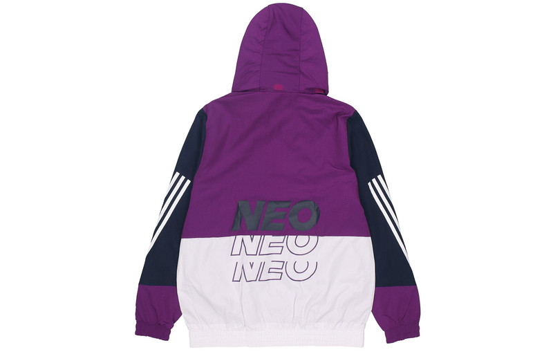 adidas adidas neo M SS WRMLN WB Colorblock Sports Windbreaker Jacket White Purple FN6537 outlook