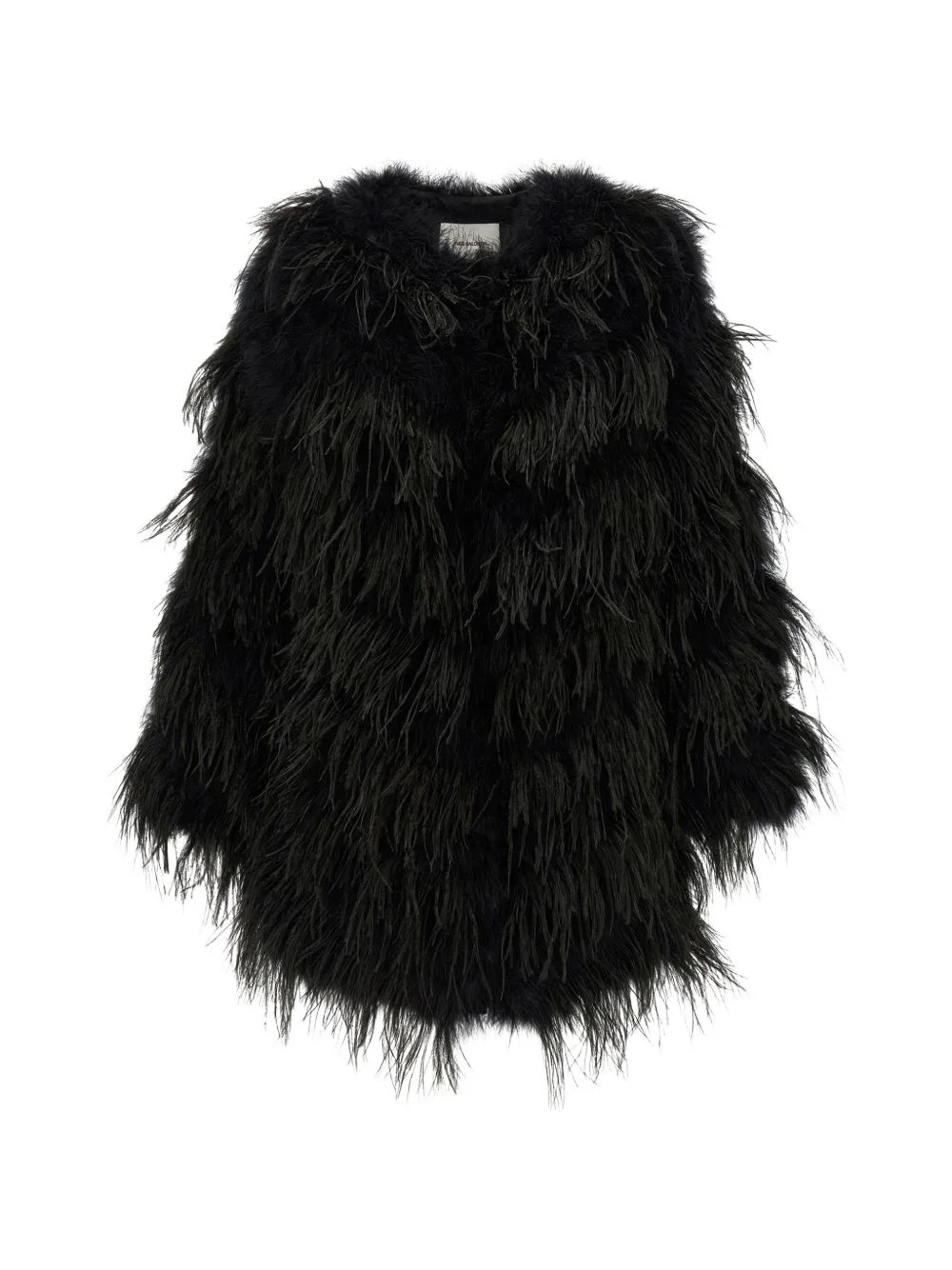 feather-embellished quilted coat - 1