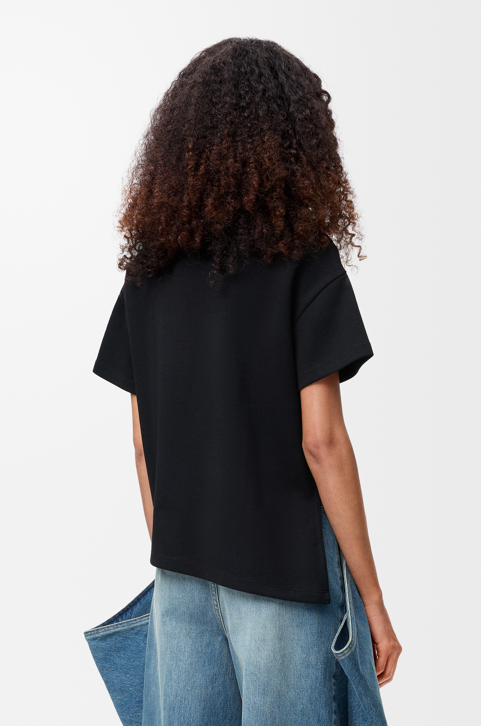 Asymmetric T-shirt in cotton blend - 4