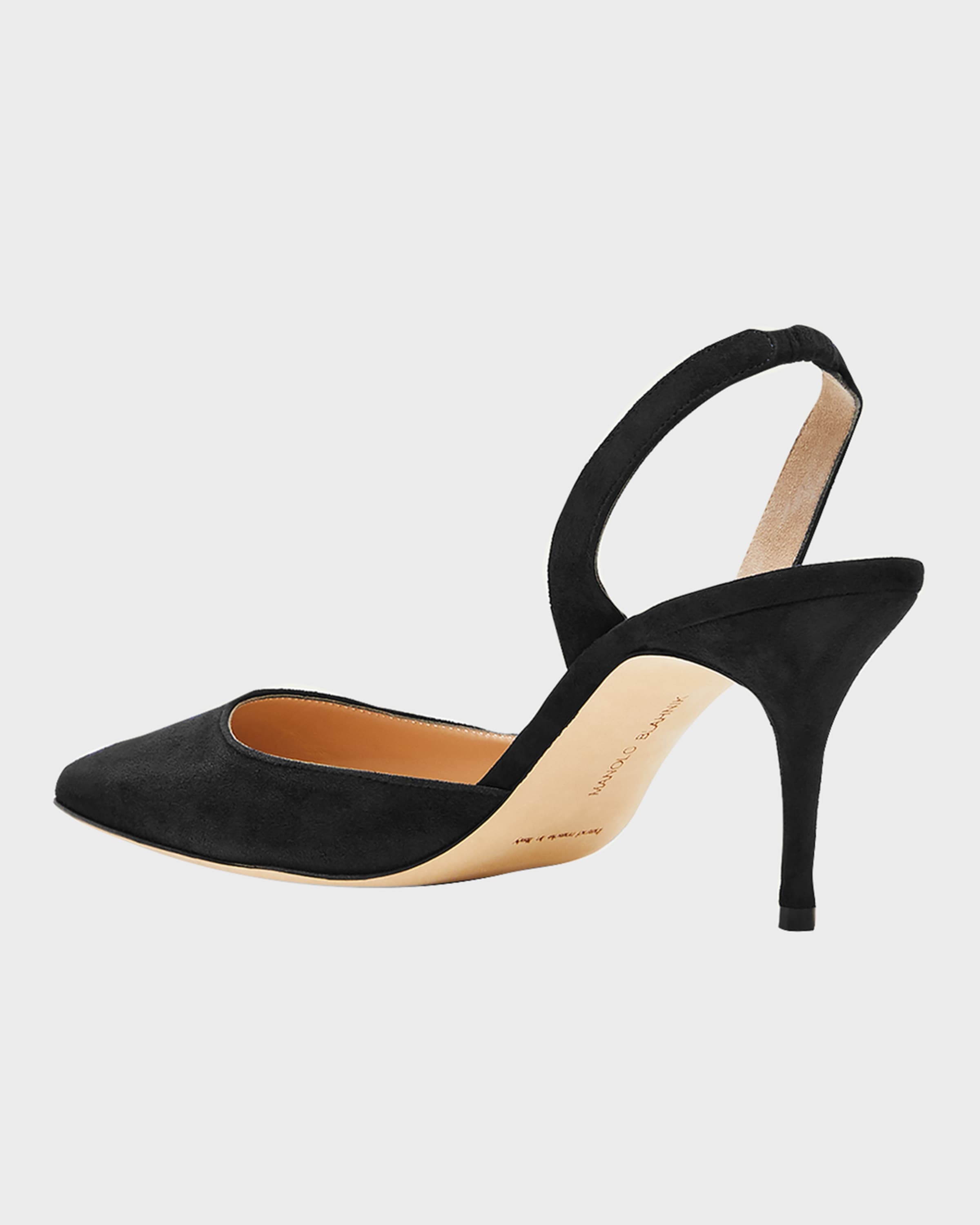 Carolyne Suede Mid-Heel Slingback Pump - 4