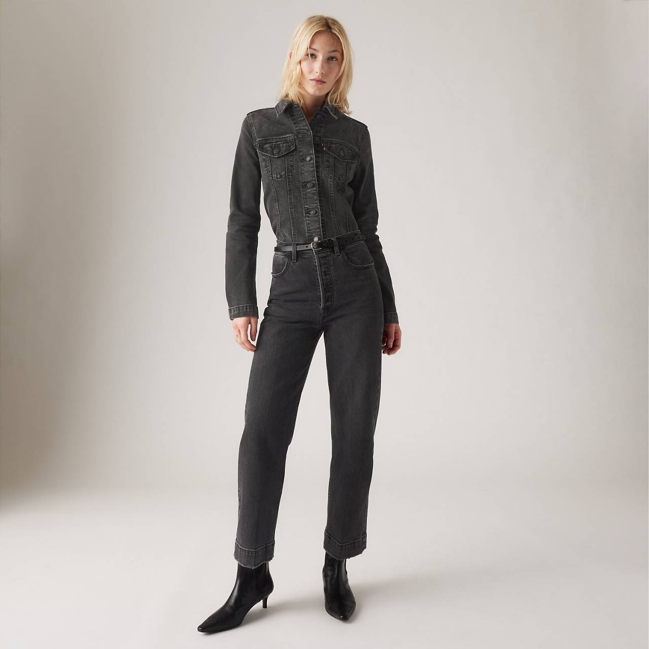 RIBCAGE STRAIGHT ANKLE TAILORED WOMEN'S JEANS - 3