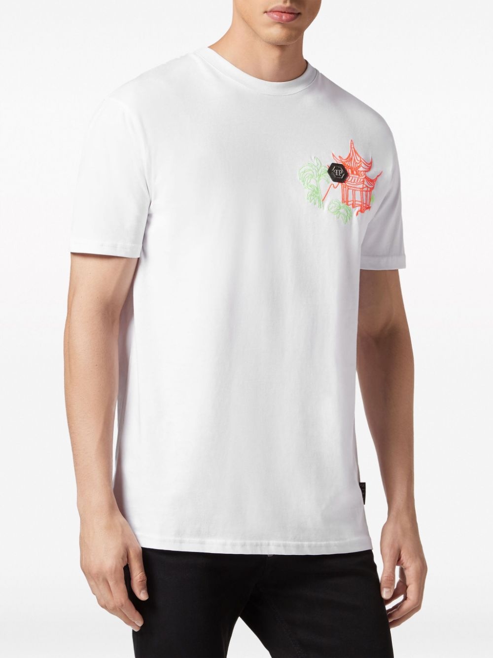 embroidered cotton T-shirt - 3