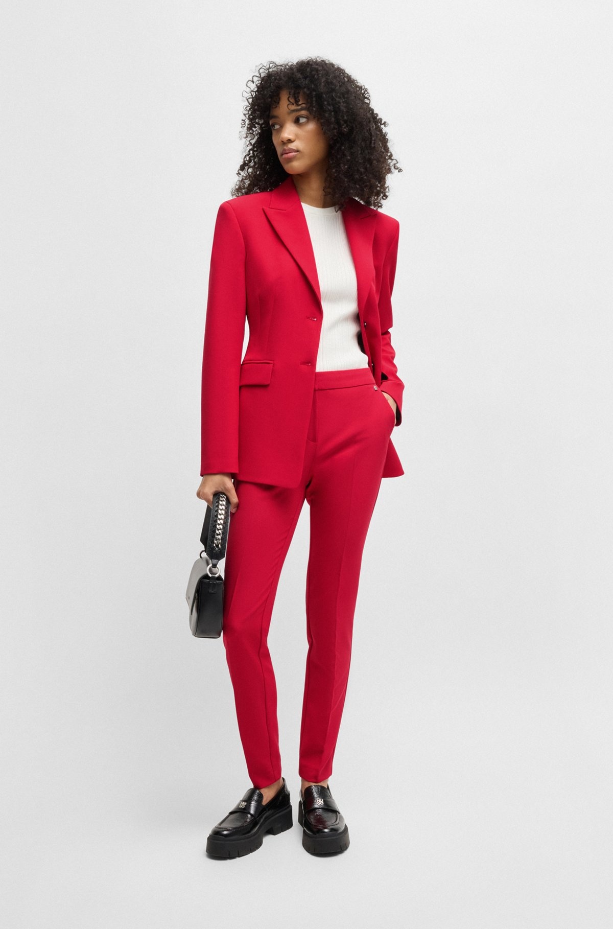 SLIM-FIT TROUSERS IN STRETCH FABRIC WITH LOGO RIVET - 3