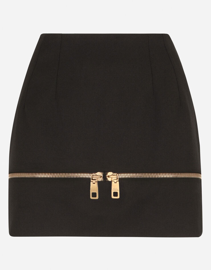 Gabardine miniskirt with zipper - 3