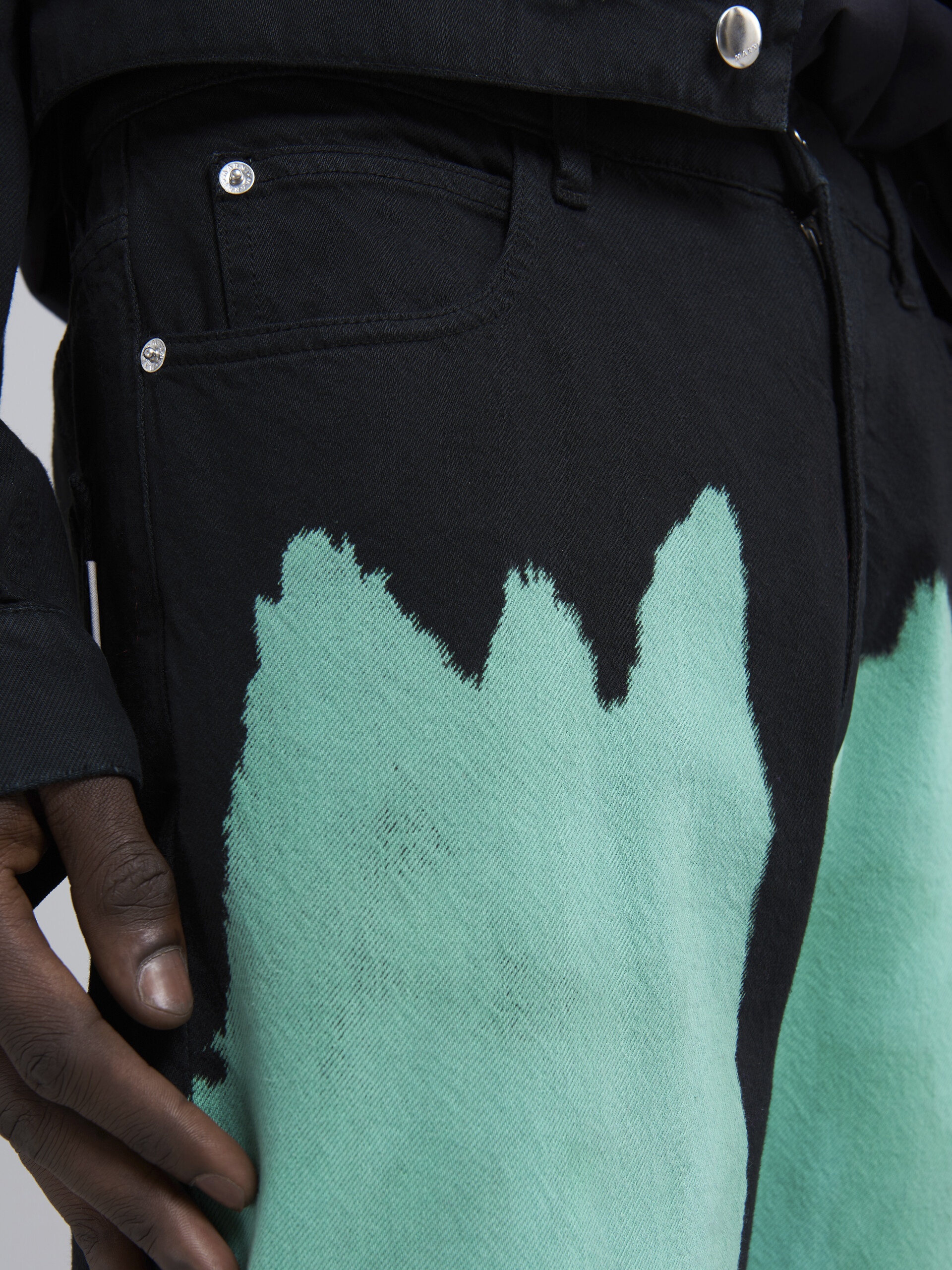 DOUBLE-DYED DENIM TROUSERS - 4