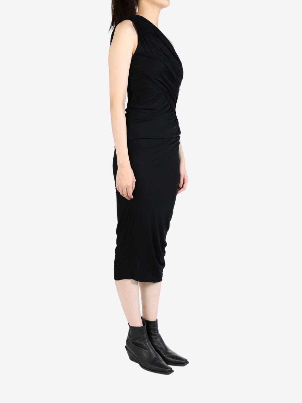 draped midi dress - 2